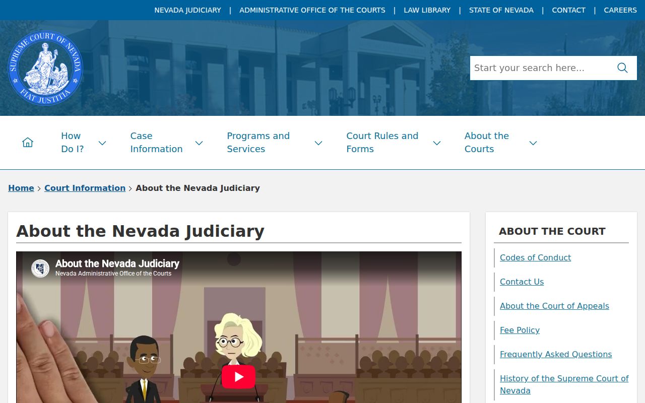 Lander County arrest warrants, Nevada Judiciary court hierarchy