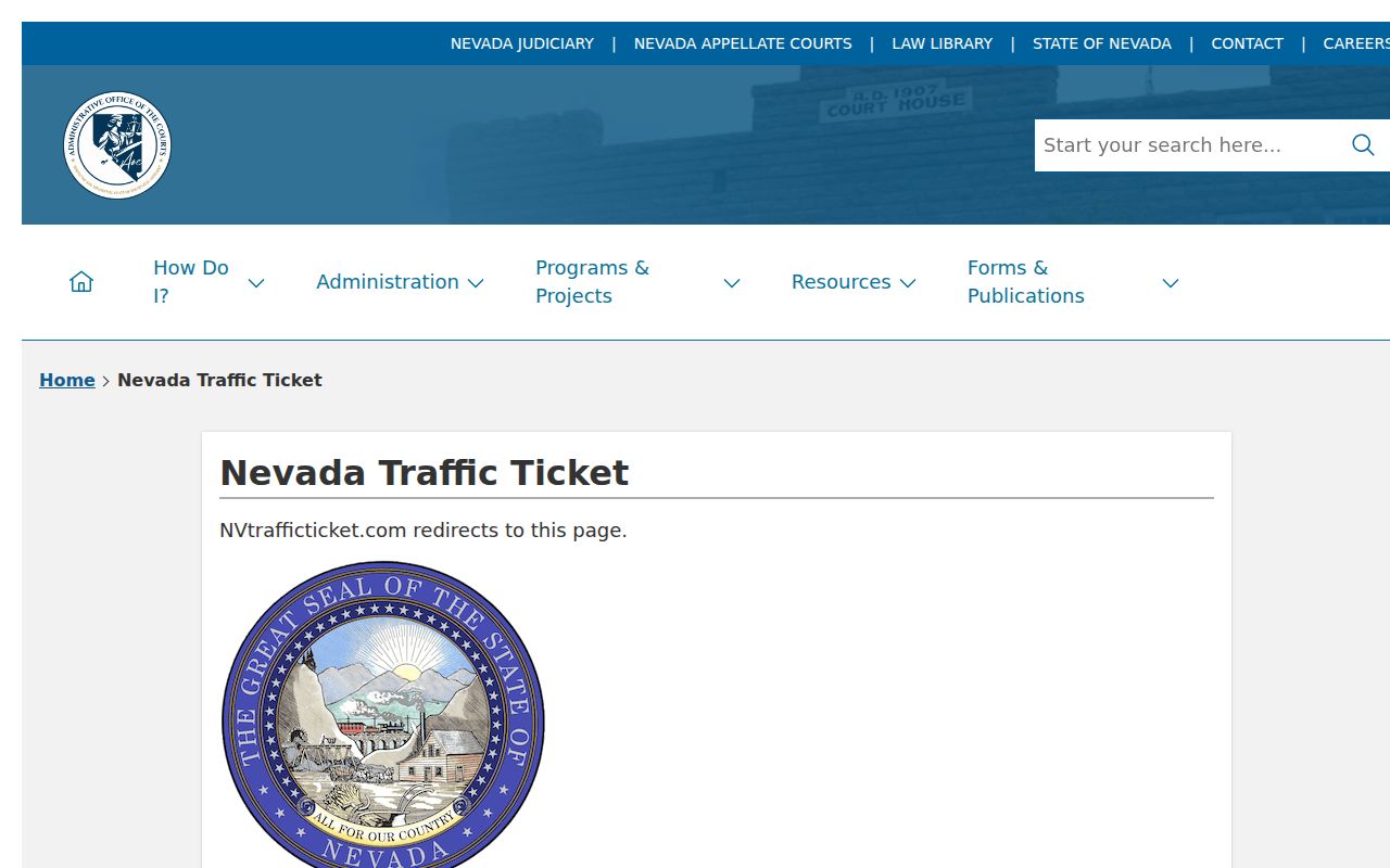 Lander County traffic warrant records, Nevada civil traffic routing page